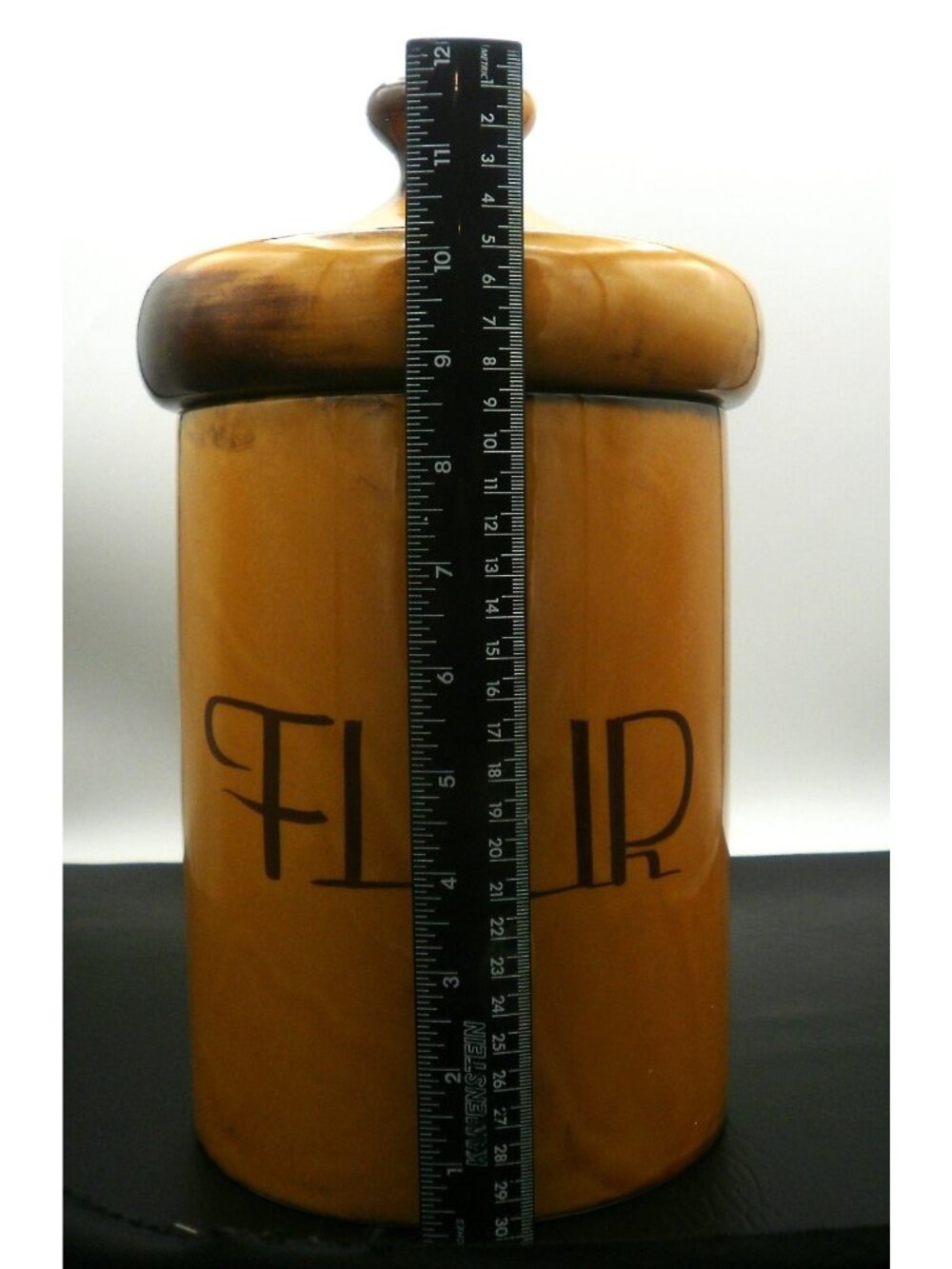Vintage Mushroom Top Flour Canister Harvest Yellow Brown HOLIDAY DESIGNS - Picture 9 of 11